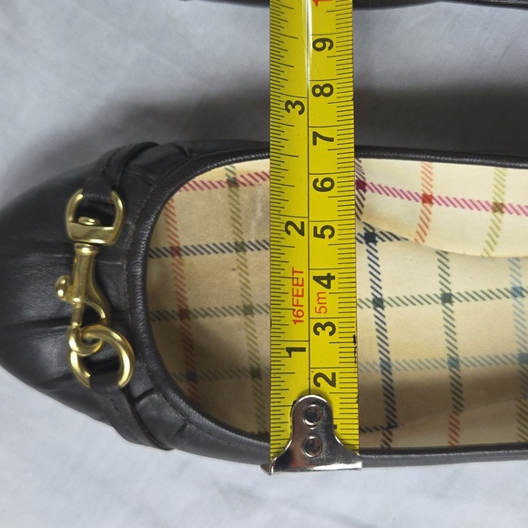 Coach Dark BROWN, Chestnut Flats with Gold Hardware and Plaid Lining 8 8B - Picture 14 of 14